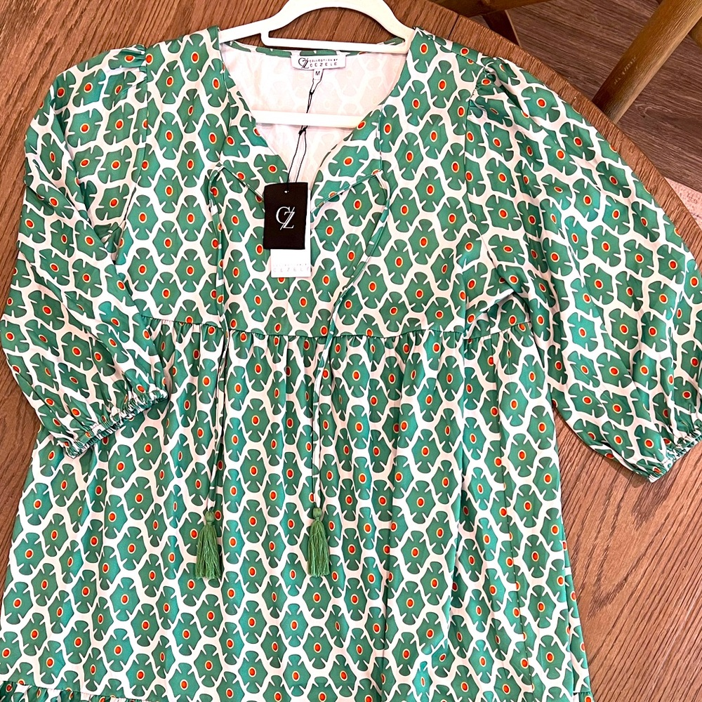 Long sleeve, green maxi dress